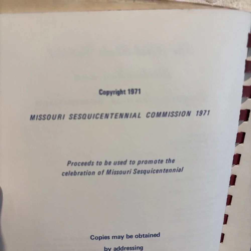 Missouri 1821-1971 Sesquicentennial Cookbook Spiral Midwest Recipes Vintage